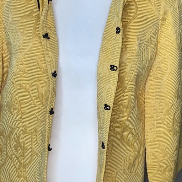 Trenz By Theresa Renz Vintage Mob Wife Yellow Textured Jacket/Blazer Size M - Picture 6 of 10